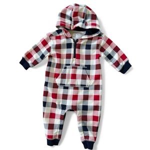 Gap Baby Hoodie One-Piece plaid size 6-12 months